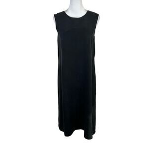 Tommy Bahama Black Silk Sleeveless Shift Dress Small Palm Tree Burnout Tropical